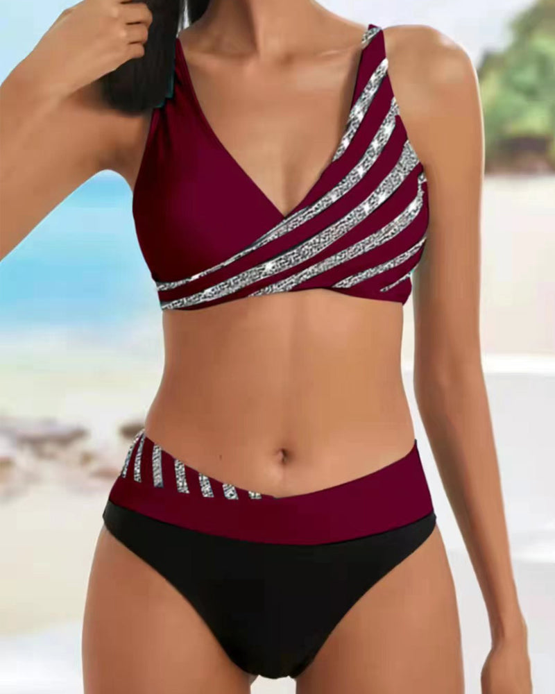 Tereza - Tisknuté bikiny v teplých tónech