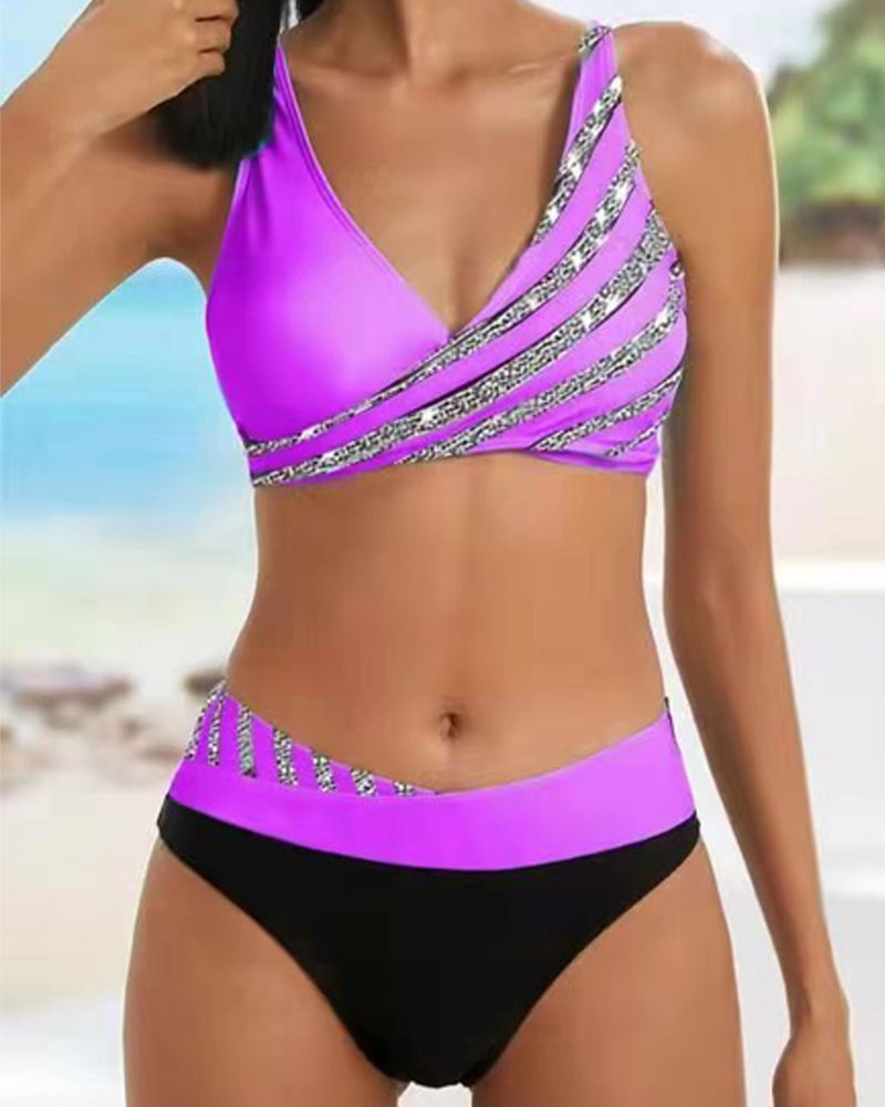 Tereza - Tisknuté bikiny v teplých tónech