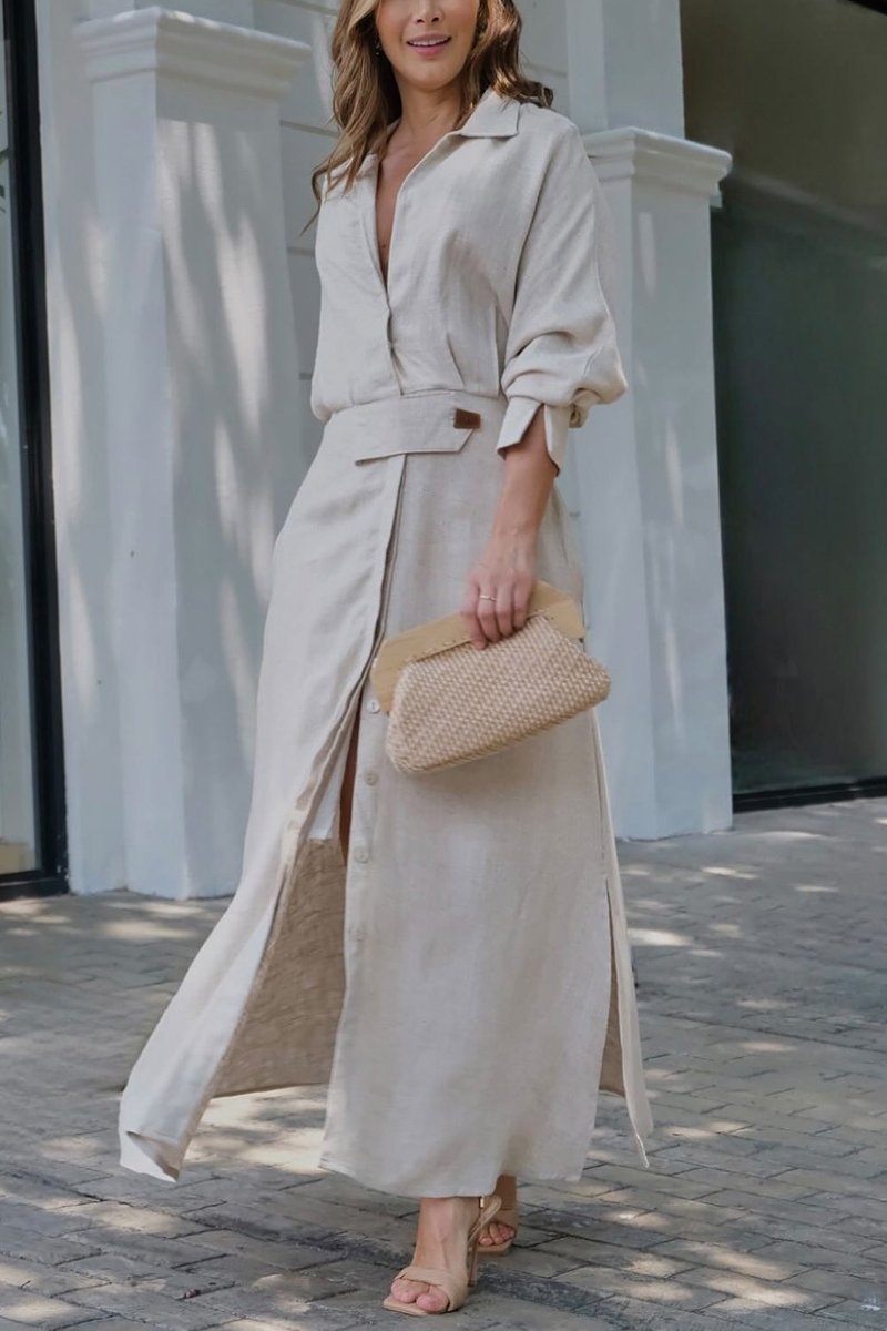Praga Noire| Maxidress z lnu