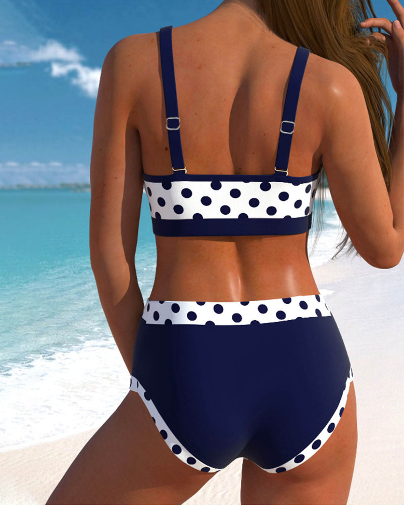 Liesbeth - High-waisted bikini with polka dot design